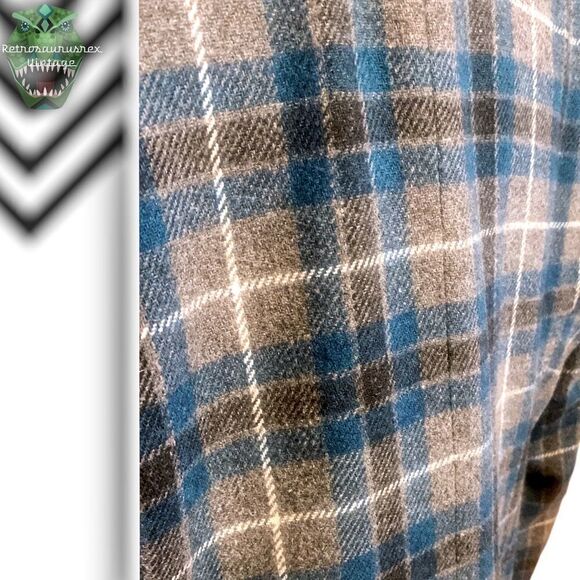 VINTAGE Worthington 49er Style Front Pocket Wool Plaid Shacket Blazer, Medium - Picture 10 of 11